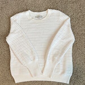 LOFT Women's Cream Textured Sweater